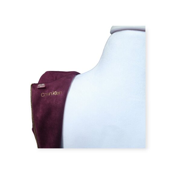 Calvin Klein Plum Faux Suede Sheath Dress (Size 6) - Picture 6 of 6